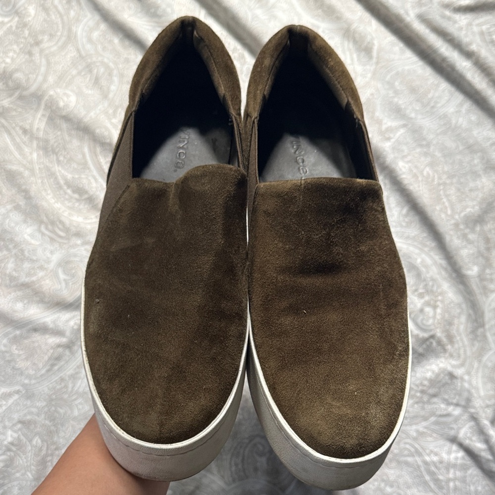Vince Women's Brown Suede Slip-On Loafers